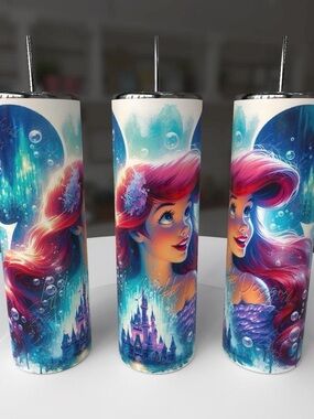 Mermaid Fantasy Tall Tumblers - Vibrant Teal & Magenta